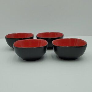 Le Gourmet Chef Pinch Bowls Prep Bowls Spice Bowls Small Red & Black Dip Bowls